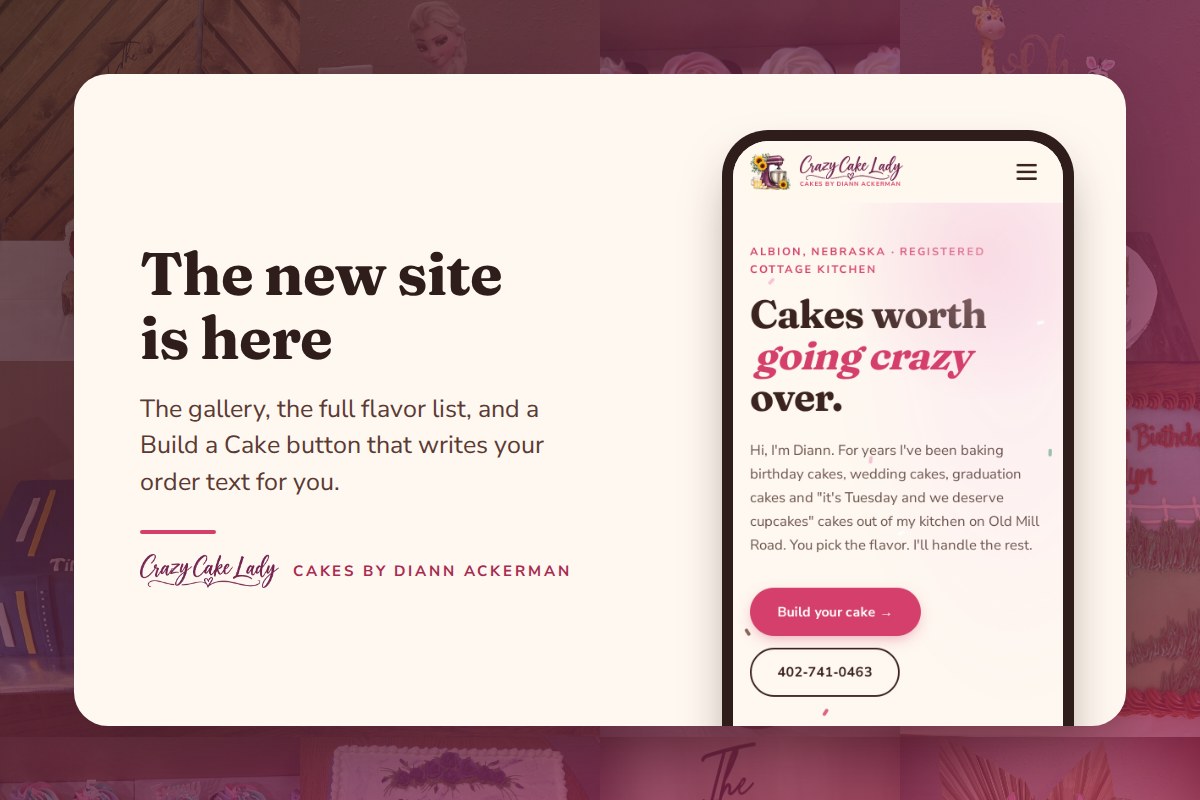My new website is here — and you can order right from your phone