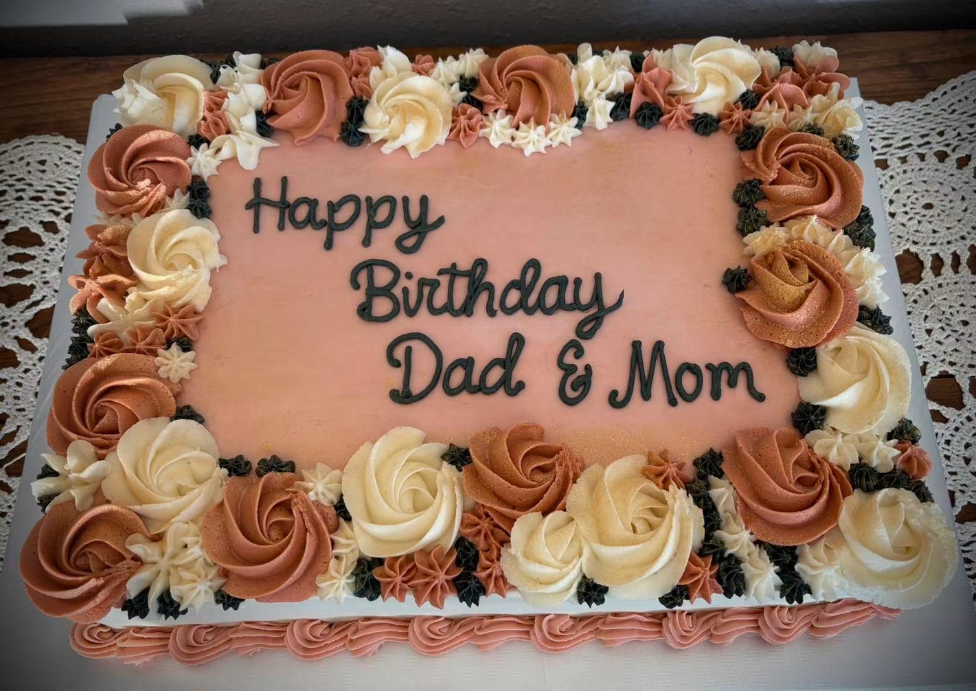 Twice the reason to celebrate: a cake for Dad and Mom
