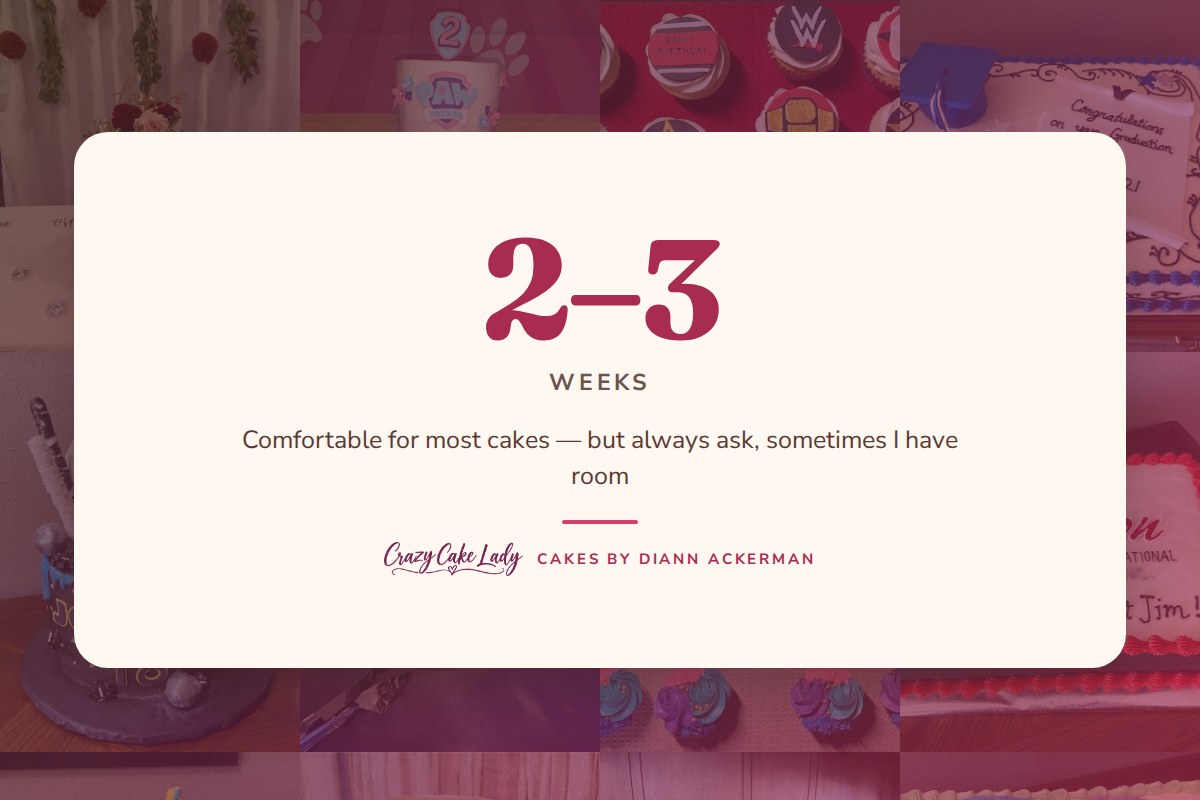 How far ahead should you order a cake?