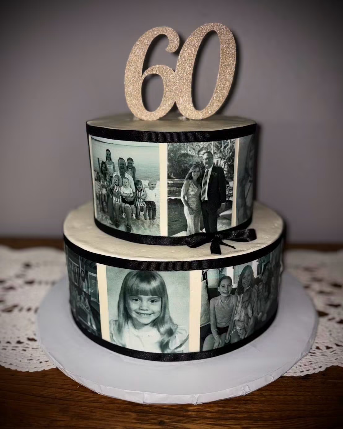 Sixty years of memories, printed on the cake